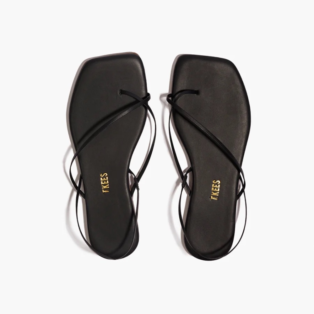 TKEES Black Strappy Sandals